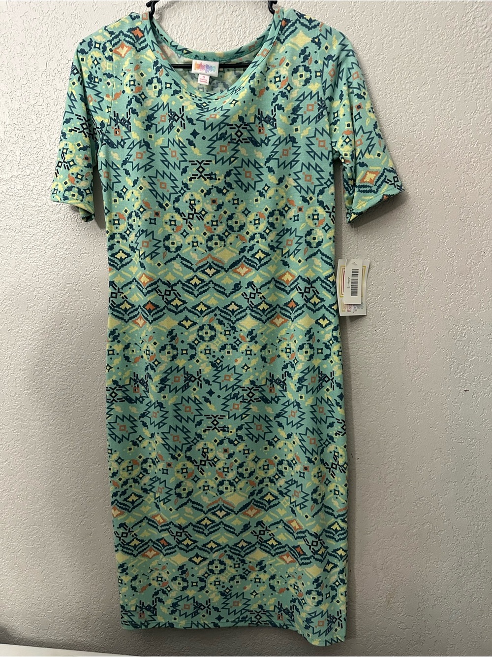Women's LulaRoe Julia Mint Geo-Print Shift Dress